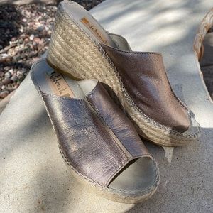 Wedge silver/metal espadrills